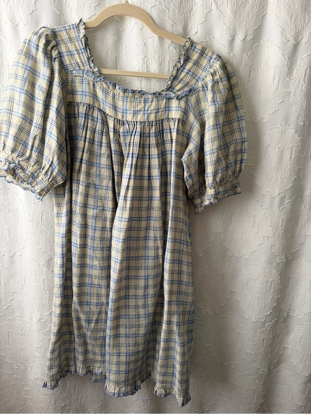 DÔEN Frede Mini Dress in Blue Meadowlark Plaid - Picture 5 of 10